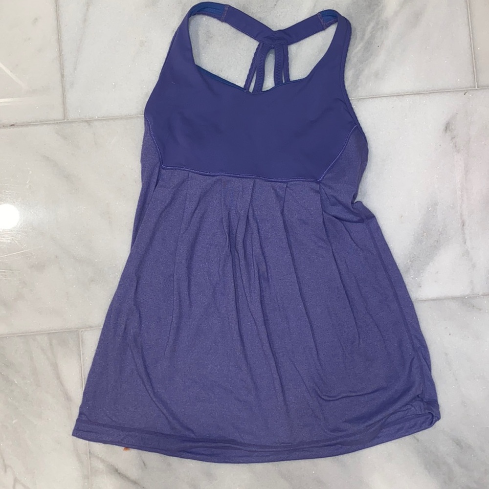 Lulu tank blue built in bra